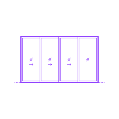 Buildings Sliding Doors Multi Slide Door Stacking 4 Panels Sticker Svg Vector, Free Vectors File